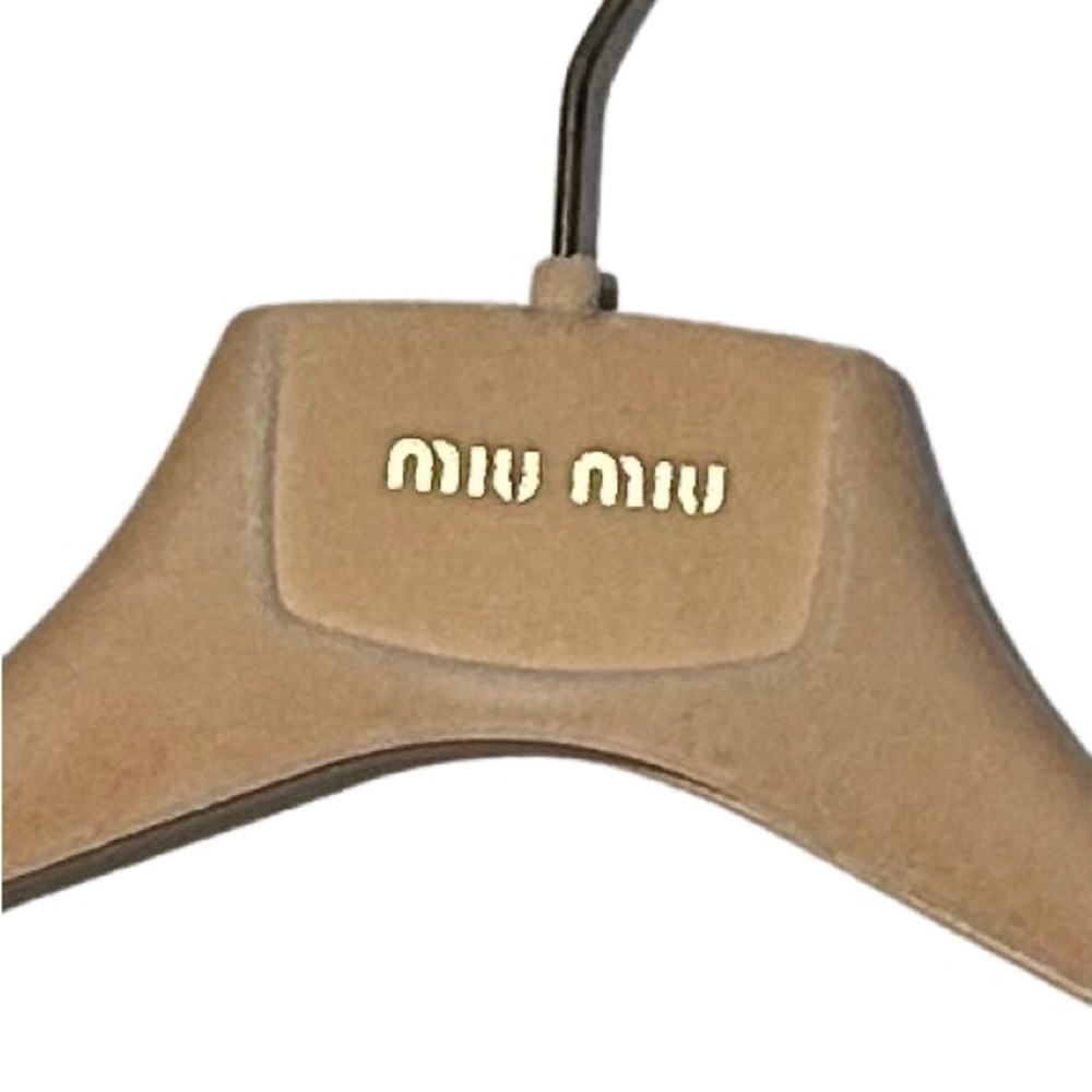 Original MIU MIU Tan Designer Hanger, Plastic & Velvet-Like Fabric